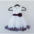 thumbnail image 1 of Ekidsbridal White Wedding Pageant Floral Lace Bodice Rose Petal Tulle Flower Girl Dress for Toddlers Ceremony Formal Evening Gown 165s m, 1 of 3