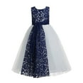 thumbnail image 1 of Ekidsridal Floral Lace Heart Cutout Flower Girl Dresses Beauty Pageant Gown Junior Bridesmaid Wedding Reception 172 12, 1 of 4