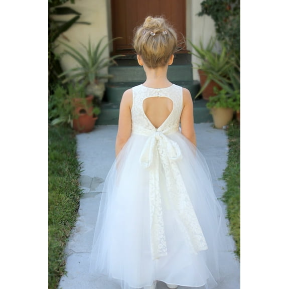 Ekidsridal Floral Lace Heart Cutout Flower Girl Dresses Beauty Pageant Gown Junior Bridesmaid Wedding Reception 172 8