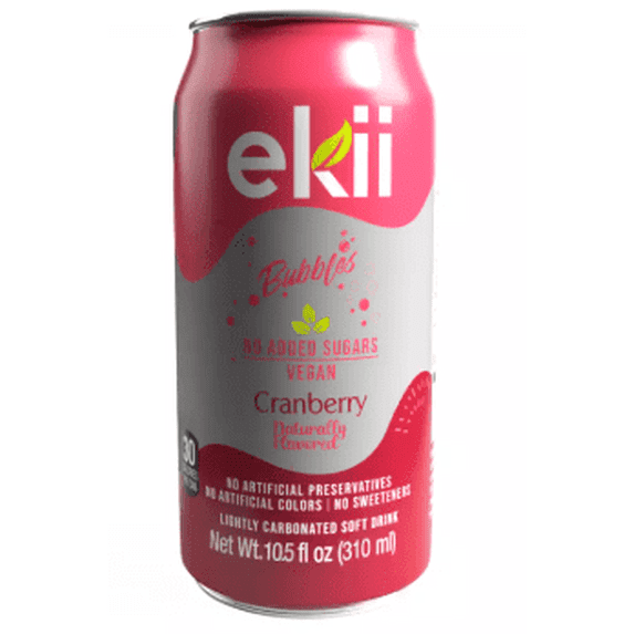 Ekii Lightly Carbonated Cranberry Drink 10.5 oz (12Pack)