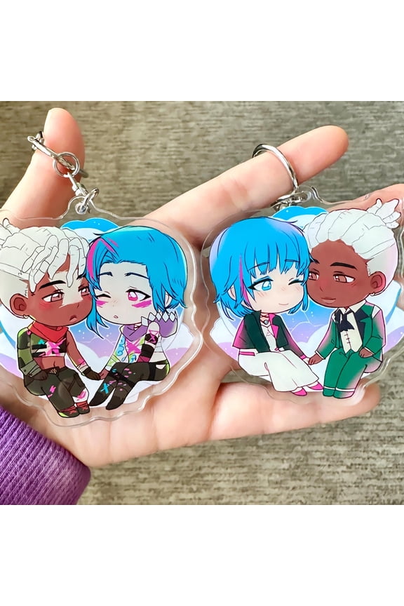 Ekko Jinx - Arcane Keychain - cute chibi Ekko Jinx Powder Keychain (1 keychain)