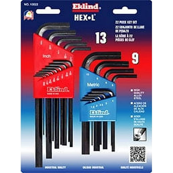 Eklind 10022 Hex-L Key Set Combo Pack, 10213 & 10509