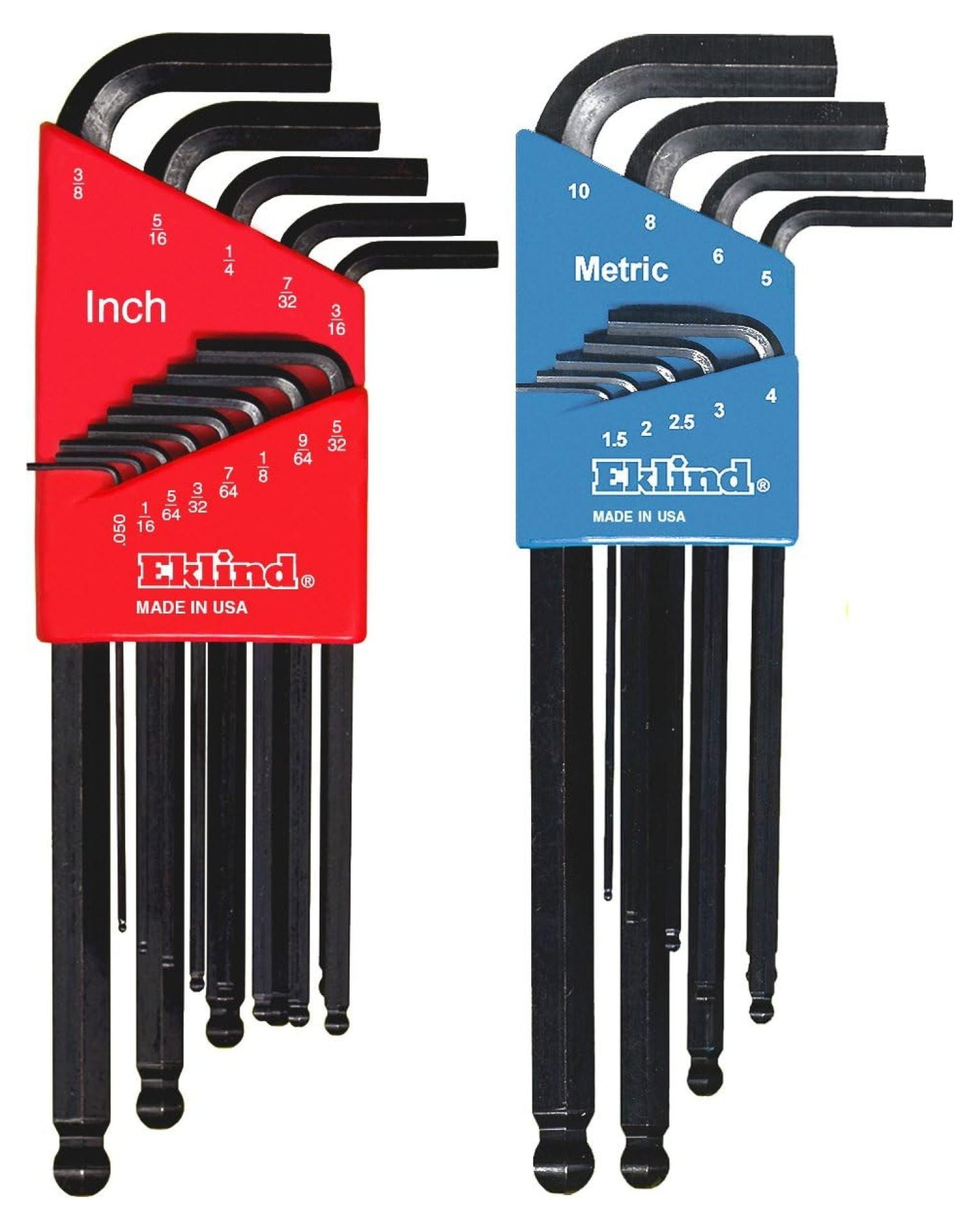 Eklind 13222 -Hex L-Key allen wrench Combo- Inch / MM (2 sets 22pc), 22-piece set