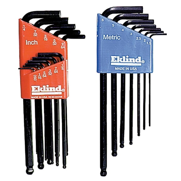 Eklind 18-Piece SAE & Metric Ball-End Hex Key Set - Single Pack