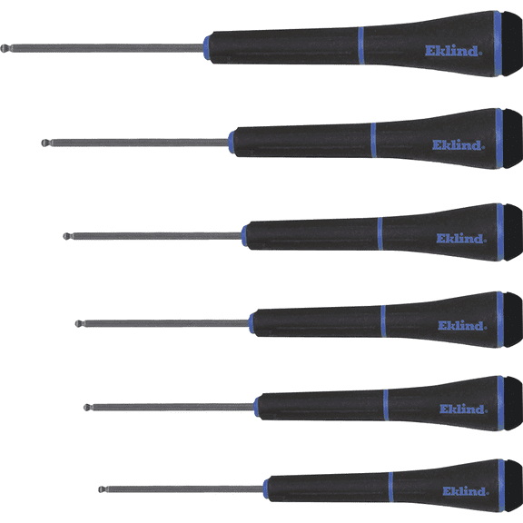 Eklind 6-Piece Precision Metric Ball-End Hex Key Set - Pack of 4 Residential Use, Standard Application
