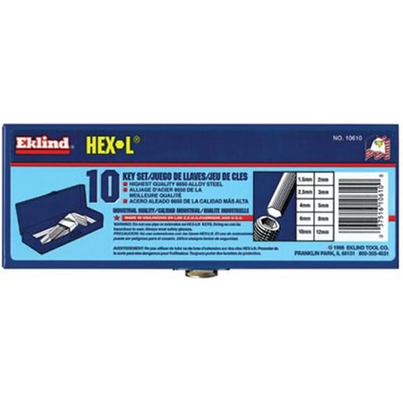 Eklind Tool 14-Pc Metric Hex Key Setw-Metal Cas