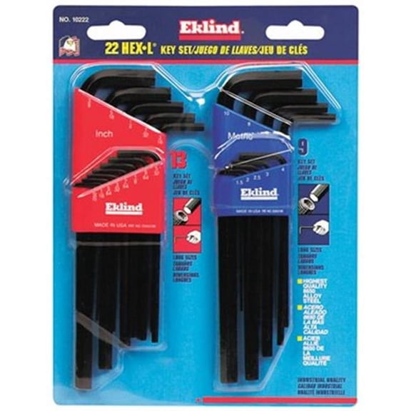 Eklind Tool  22 Pc. Hex-L Combo Set Inch & Metric Sizes