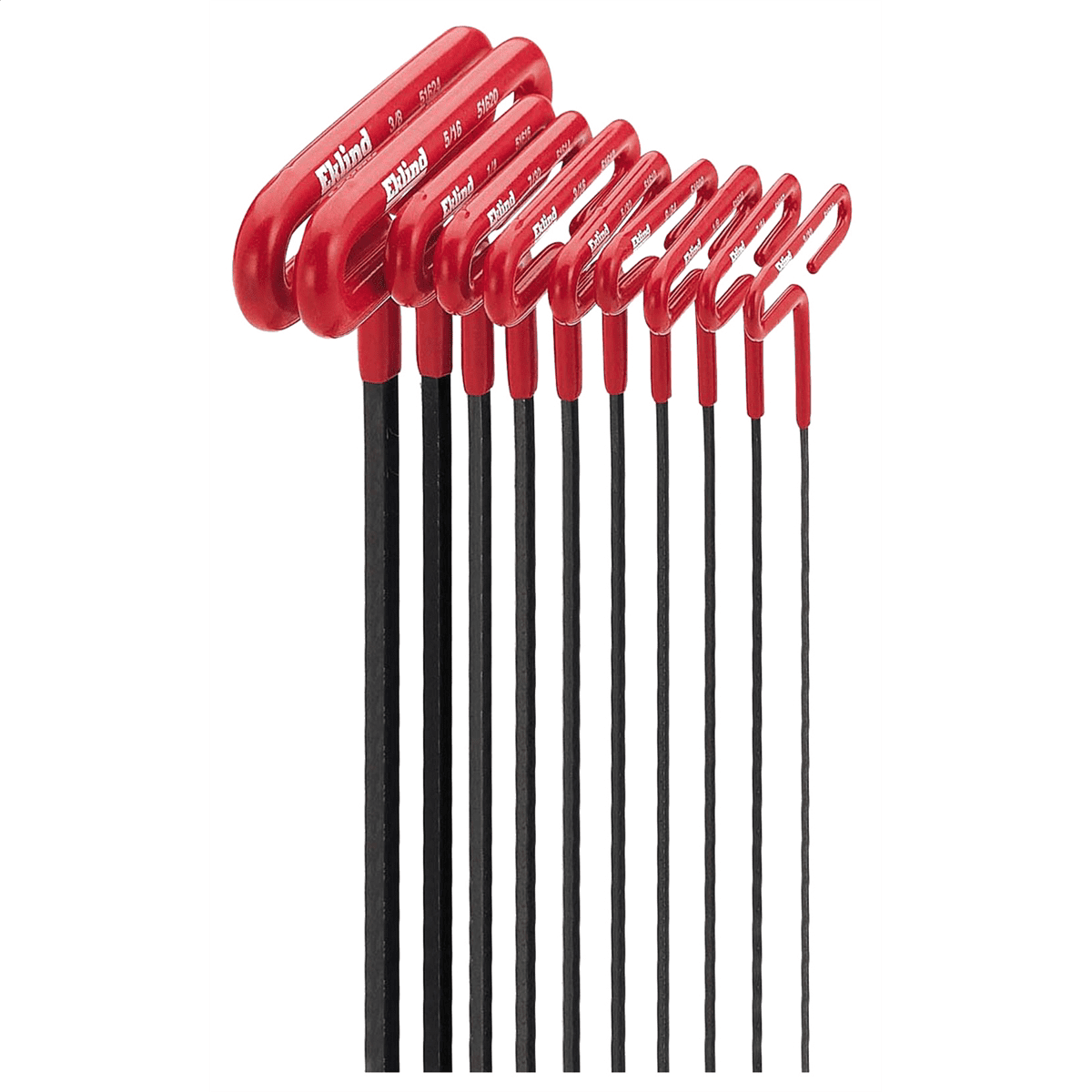 Eklind Tool 53910 10 Piece 9" SAE Cushion Grip T-Handle Hex Key Set