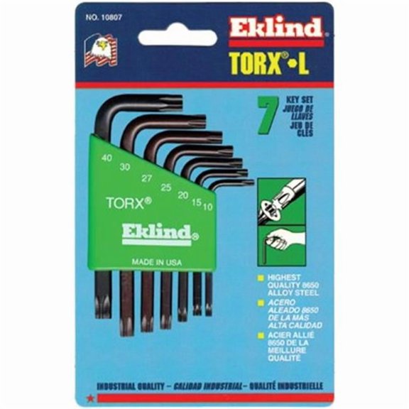 Eklind Tool  7-Pc Torx Short Allen Wrench Set W-Holder