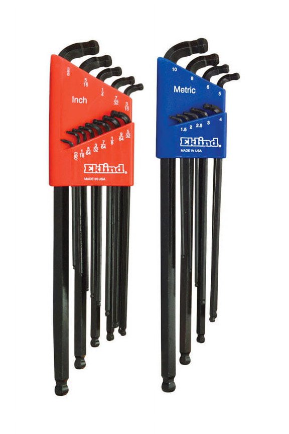 Tool Double-Ball-Hex-L Assorted Metric and SAE Long Arm Double Ball Hex L-Key Multi-Size in.