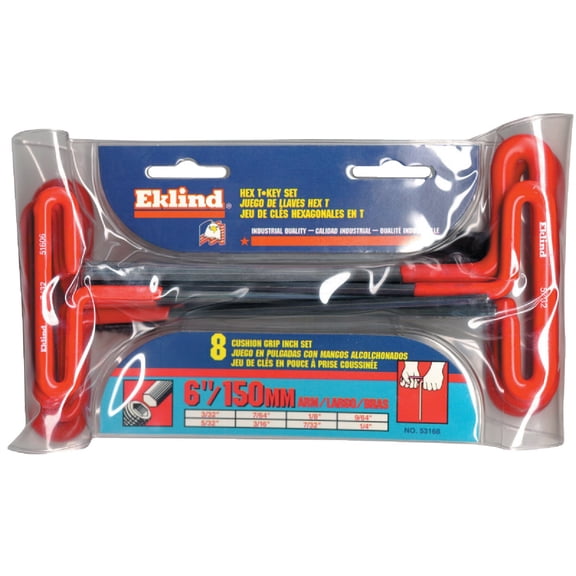 Eklind Tool Eklind 8-Piece 6 In. Standard T-Handle Hex Key Set - Pack of 8