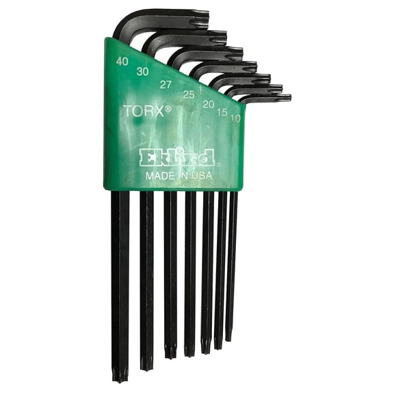 Eklind Tools Alloy Steel Black Oxide Torx Star L-Key Sets, 7 Pieces