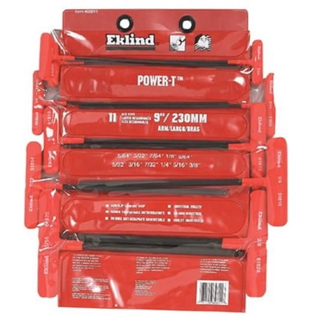 EklindA Tool 9 Key Ball Power T Key Set In Vinyl Pouch 9 in.Arm