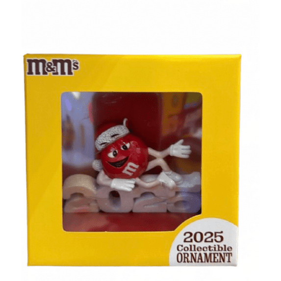 M&M's World 2025 Red Character Collectible Christmas Ornament New with Box
