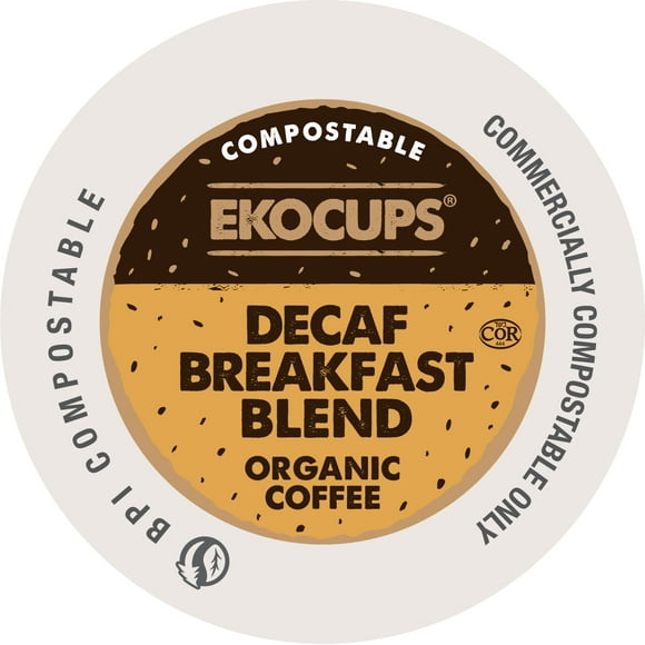 EkoCups Organic Decaf Breakfast Blend Compostable Coffee Pods
