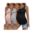 thumbnail image 1 of Ekoauer 3 Pack Sleeveless Pre-Pregnancy Basic Shirt Tunic Tank Top for Women Maternity 3 Pack Stretch Clothes, 1 of 6