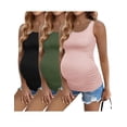 thumbnail image 1 of Ekoauer 3 Pack Sleeveless Pre-Pregnancy Basic Shirt Tunic Tank Top for Women Maternity 3 Pack Stretch Clothes, 1 of 6
