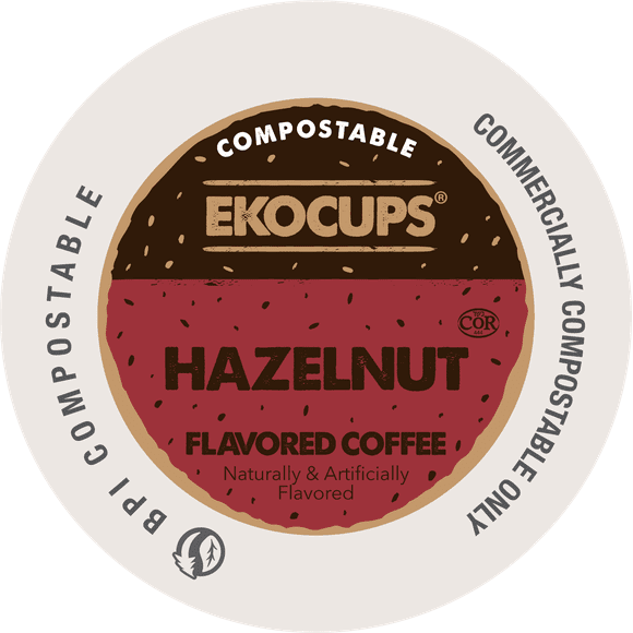 Ekocups Hazelnut Compostable & Sustainable Plant-Based Coffee Pods, 80 Count
