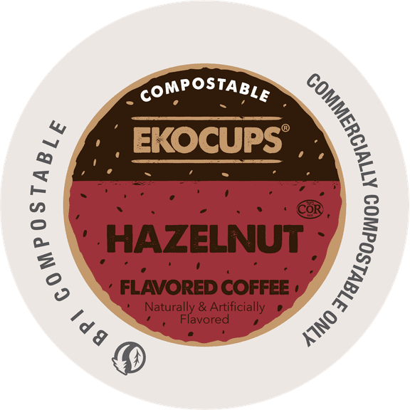 Ekocups Hazelnut Compostable & Sustainable Plant-Based Coffee Pods, 80 Count
