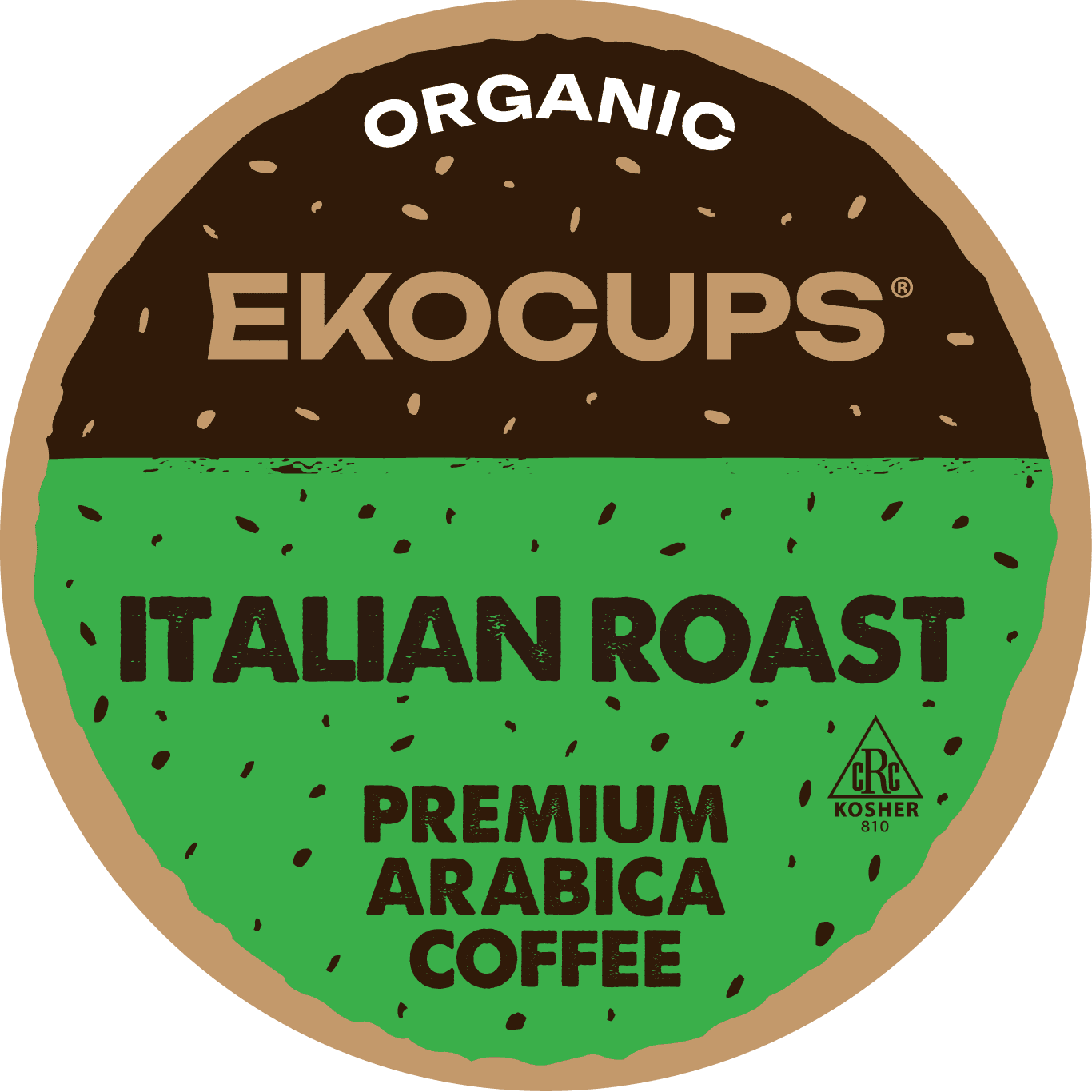 Ekocups Italian Roast Organic Coffee Pods, 40 Count for Keurig K Cup Machines
