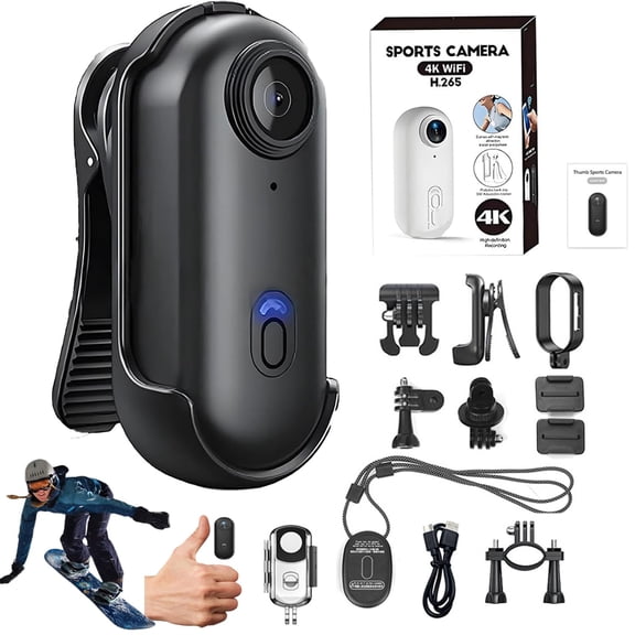 Ekon 4K POV Camera, POV Record Pro 2.0, Ultra Wide Angle Wearable Action Body Cam, Action Mini Body Cameras, Hands-Free Recording for Cycling, Vlogging, Baseball