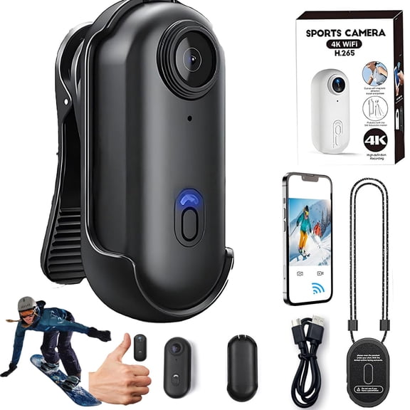 Ekon 4K POV Camera, POV Record Pro 2.0, Ultra Wide Angle Wearable Action Body Cam, Action Mini Body Cameras, Hands-Free Recording for Cycling, Vlogging, Baseball