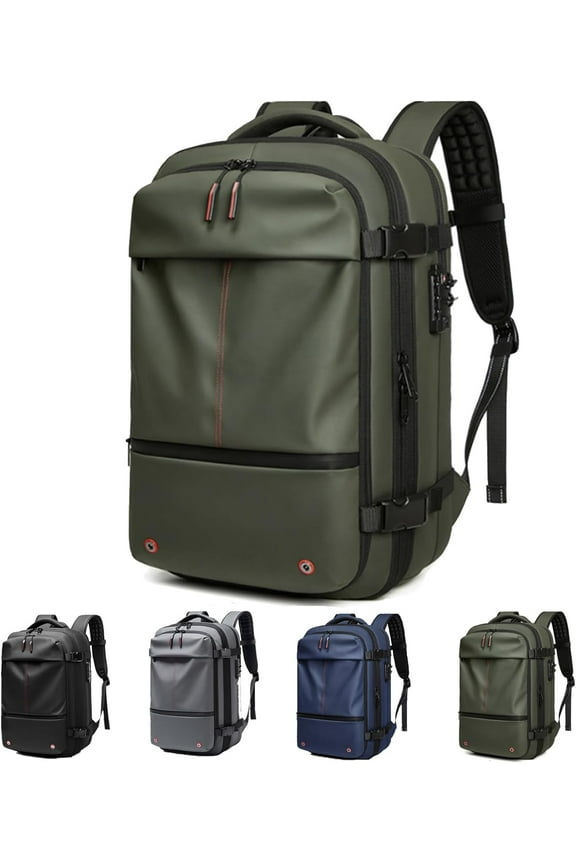 Ekon Vacuum Backpack, EkonOne Vacuum Back Pack Travel, Large Capacity Travel Back Pack, Expandable Bacpacks (Green)