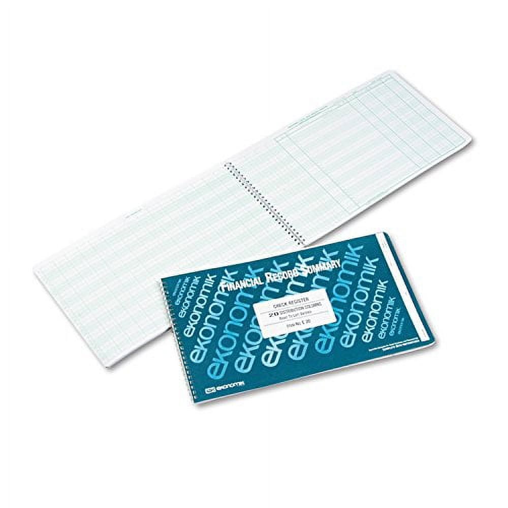 Ekonomik e20 wirebound check register accounting system 8 3 4 x 14 3 4