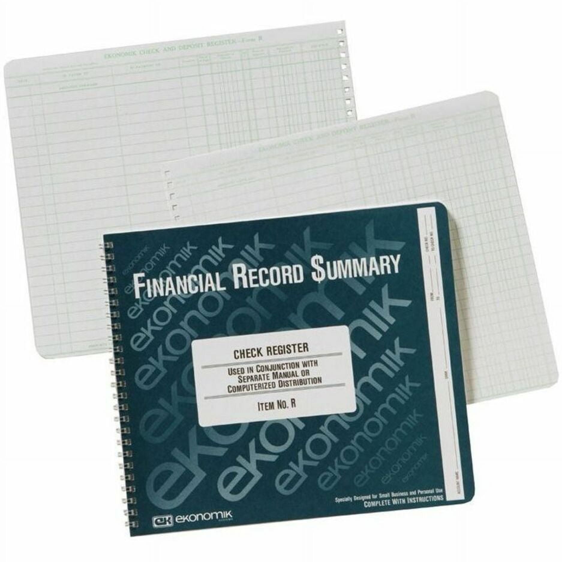 Ekonomik Standard Size Check Registry - 40 Sheet(s) - Wire Bound - 10 Ekonomik Standard Size Check Registry - 40 Sheet(s) - Wire Bound - 10
