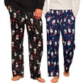 thumbnail image 1 of Ekouaer 2 Pack Mens Pajama Pants Long Pjs Bottoms Soft Sleepwear Bottoms with Pockets Drawstring All-match Lounge Pants, 1 of 6