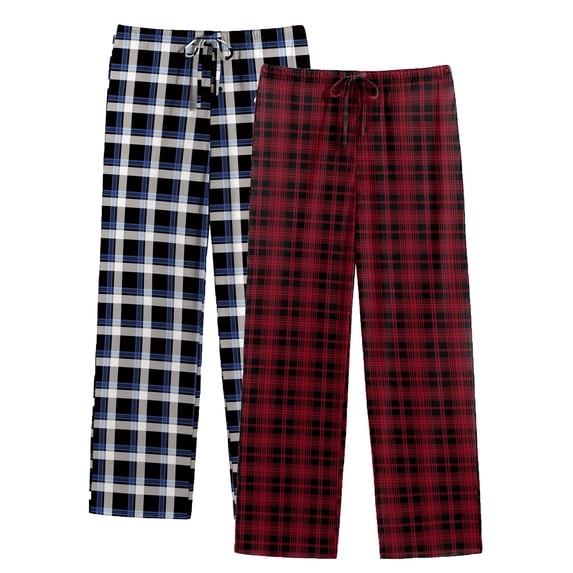Ekouaer 2 Pack Mens Pajama Pants Long Pjs Bottoms Soft Sleepwear Bottoms with Pockets Drawstring All-match Lounge Pants