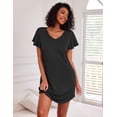 thumbnail image 1 of Ekouaer 2 Pack Nightgowns for Women Flare Short Sleeve Sleepshirt V Neck Sleepwear Pajama Dress, 1 of 3