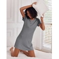 thumbnail image 1 of Ekouaer 2 Pack Nightgowns for Women Sleepshirt Short Sleeve Night Shirts Soft Sleep Dress Classic NightDress, 1 of 3