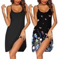 thumbnail image 1 of Ekouaer 2 Pack Nightgowns for Women Sleeveless Nighties Spaghetti Strap Sleepwear Ladies Gown Sexy Racerback Sleep Dress, 1 of 3