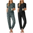 thumbnail image 1 of Ekouaer Pajamas for Women Set 2 Pack Lounge Set Short Sleeve Pjs Joggers Long Pants Loungepwear with Pockets, 1 of 7