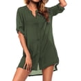 thumbnail image 1 of Ekouaer Bathing Suit Cover Up for Women V Neck Button Down Swimsuit Coverup Beach Dress Shirt, 1 of 5