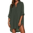 thumbnail image 1 of Ekouaer Beach Cover Ups for Women V Neck Bathing Suit Cover Up Bikini Swimsuit Coverup Beach Dress Shirt, 1 of 5