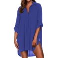 thumbnail image 1 of Ekouaer Beach Cover Ups for Women V Neck Bathing Suit Cover Up Bikini Swimsuit Coverup Beach Dress Shirt, 1 of 4