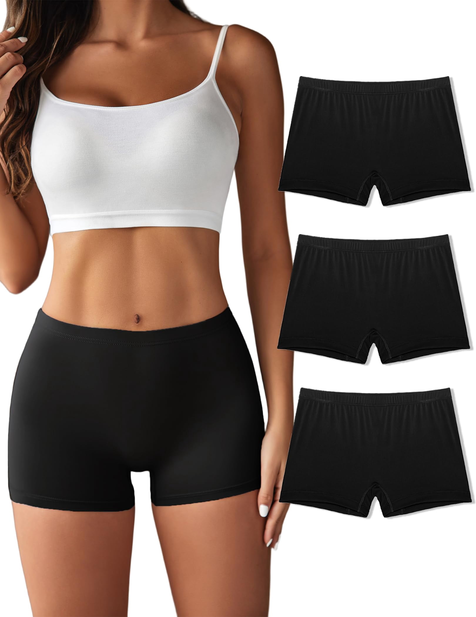 Ekouaer Boyshort Panties Women's Soft Underwear Briefs Invisible ...