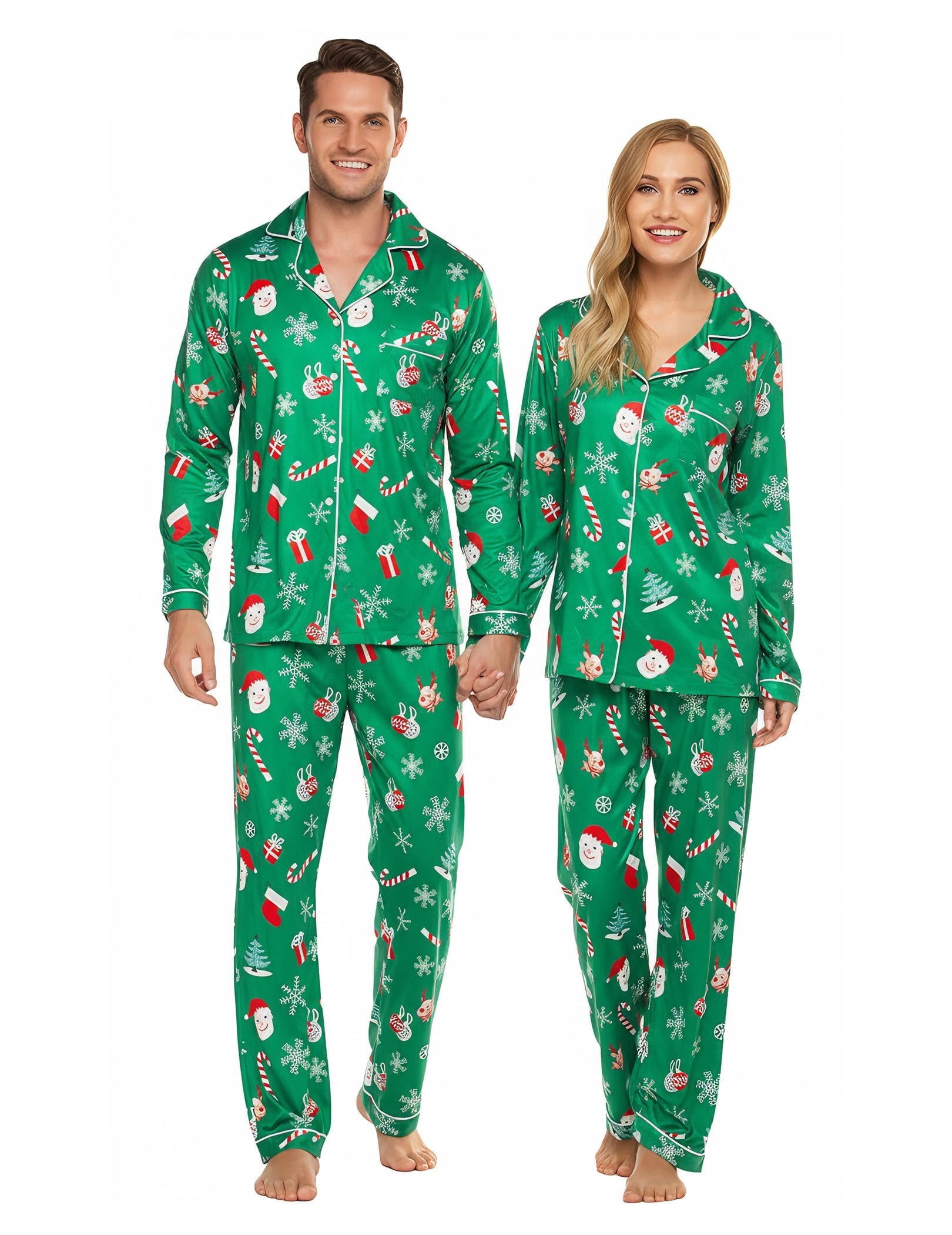 Ekouaer Christmas Mens Womens Family Matching Pajamas Long Sleeve ...