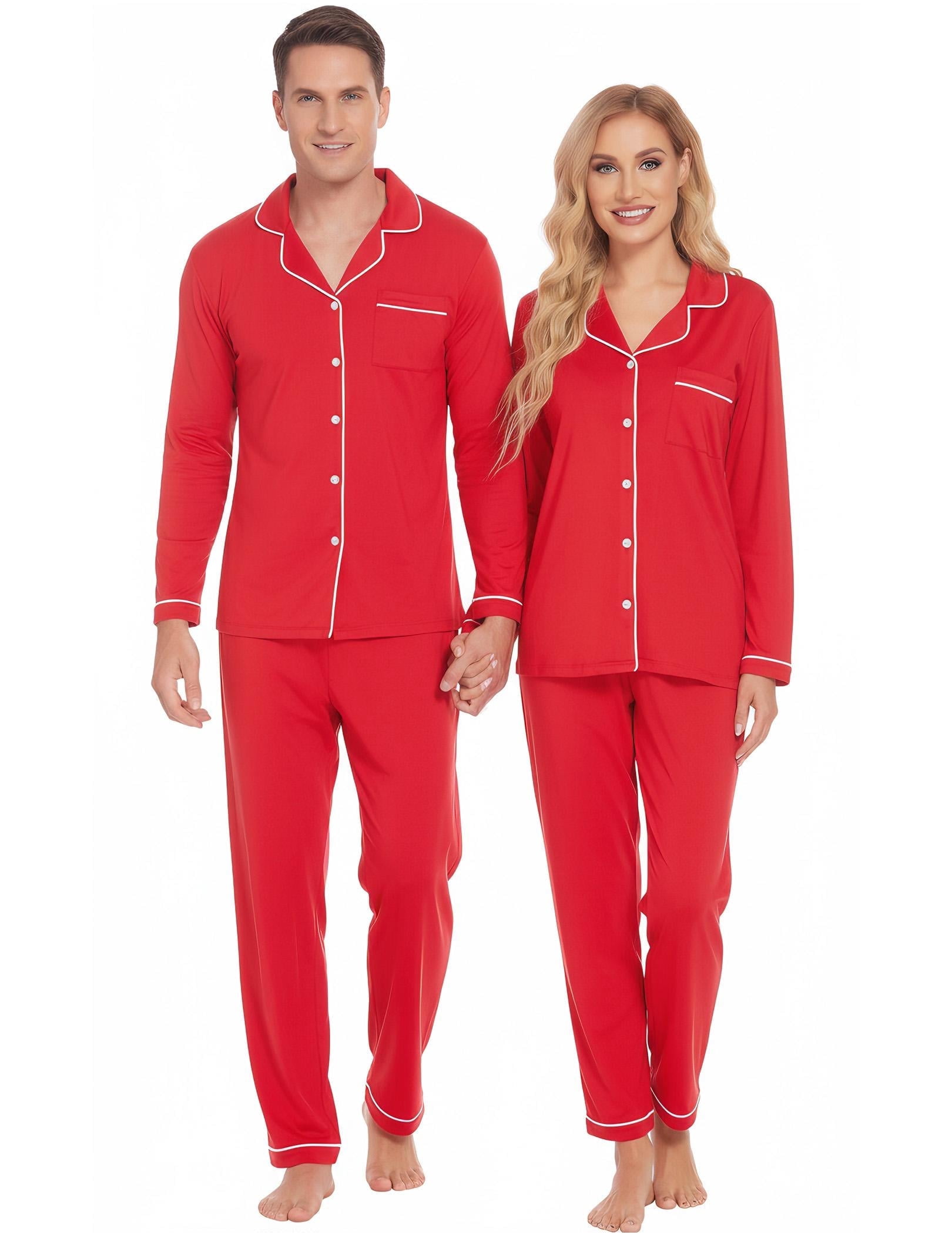 Ekouaer Christmas Mens Womens Family Matching Pajamas Long Sleeve ...