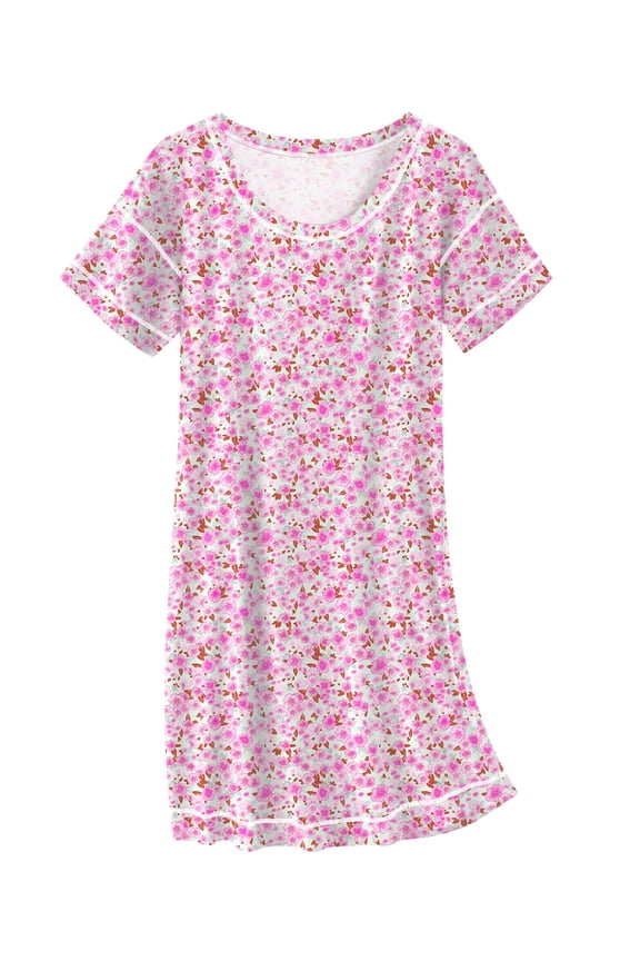 Cotton Nightgowns for Women Oversized Sleepshirt Tshirt Night Gown Short Sleeve Night Shirt Casual Soft Sleepwear