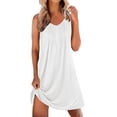 thumbnail image 1 of Ekouaer Cotton Nightgowns for Women Sleeveless Night Gown Tank Sleep Shirts Pleated Night Shirts V Neck Chemise, 1 of 6