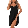 thumbnail image 1 of Ekouaer Cotton Nightgowns for Women Sleeveless Tank Night Gown Sleepwear V Neck Cotton Chemise, 1 of 7