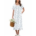 thumbnail image 1 of Ekouaer Cotton Nightgowns for Women Vintage Victorian Nightgown Short Sleeve Lace Night Gown Long Nightdress Soft Nightshirt, 1 of 6