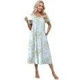 thumbnail image 1 of Ekouaer Cotton Nightgowns for Women with Pockets Midi Night Gowns for Sleeping Plus Size House Dress Lounge Dress, 1 of 6