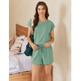 thumbnail image 1 of Ekouaer Cotton Pajamas Set for Women Lounge Set 2 Piece Cap Sleeve Pjs Shorts Set, 1 of 6
