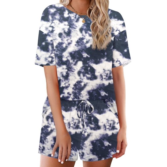Ekouaer Cotton Pajamas for Women 2 Piece Lounge Sets Short Sleeve Pjs Shorts Set Soft Sleepwear
