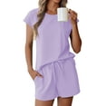 thumbnail image 1 of Ekouaer Cotton Pajamas for Women Set 2 Piece Cap Sleeve Pjs Shorts Set Lounge Sets Sleepwear, 1 of 6