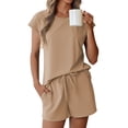 thumbnail image 1 of Ekouaer Cotton Pajamas for Women Set 2 Piece Cap Sleeve Pjs Shorts Set Lounge Sets Sleepwear, 1 of 6